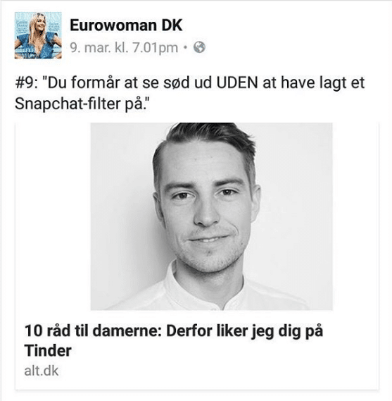 Klumme på Eurowoman: Derfor liker jeg dig på Tinder