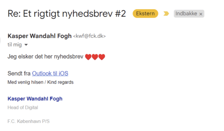 Læsersvar på Et Rigtigt Nyhedsbrev #2: Jeg elsker det her nyhedsbrev