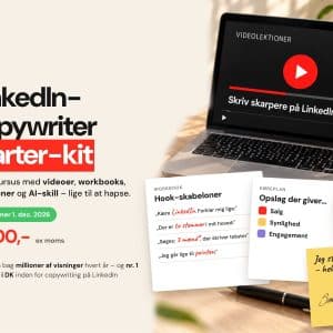 Coveret til LinkedIn-copywriter starter-kit, onlinekursus af Simon Linde